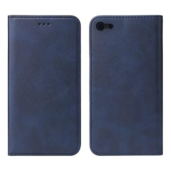 Leather Flip Cover with Internal Pocket For Apple Iphone 7g/8g/SE Blue